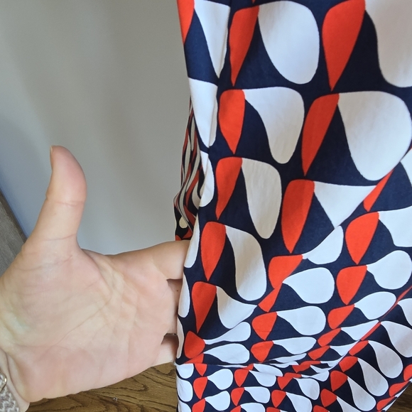 COS, New, Red White Navy Oversized Printed Poplin Shirt Shift Dress, Size 8 - Picture 9 of 16